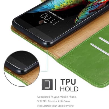 LG K10 2016 Plånboksfodral Skal (Grön)