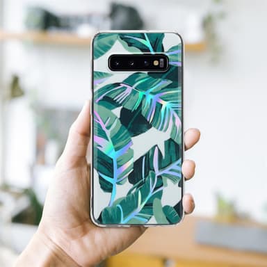 Samsung Galaxy S10 4G Fodral Skal Blommor (Vit)