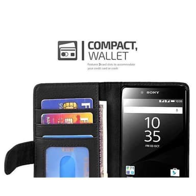 Sony Xperia Z5 Plånboksfodral Skal (Svart)
