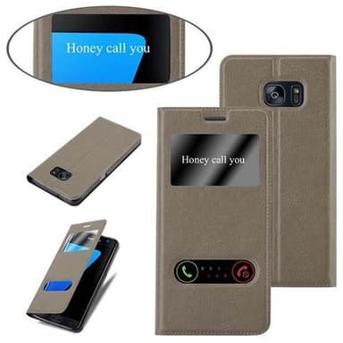 Samsung Galaxy S7 EDGE Plånboksfodral Skal (Brun)