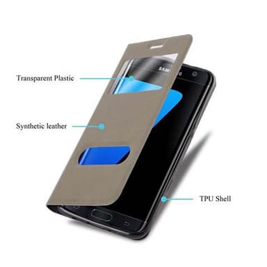 Samsung Galaxy S7 EDGE Plånboksfodral Skal (Brun)