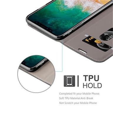 iPhone X / XS Plånboksfodral Skal (Grå)