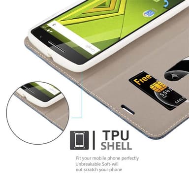 Motorola MOTO X PLAY Plånboksfodral Skal (Blå)