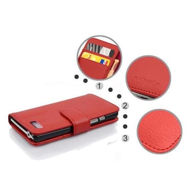 Skal HTC Desire 600 Plånboksfodral (Röd)