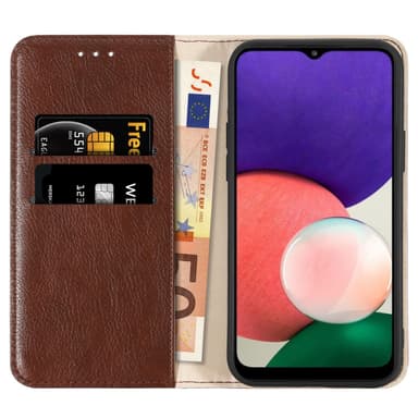 Skal Samsung Galaxy A22 5G Plånboksfodral (Brun)