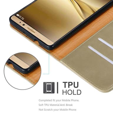 Huawei MATE 8 Plånboksfodral Skal (Brun)