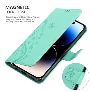 iPhone 14 PRO MAX Plånboksfodral Skal (Turkos)