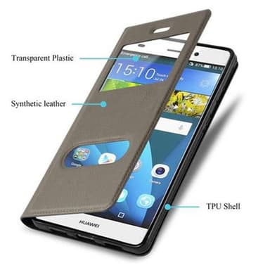 Huawei P8 LITE 2015 Plånboksfodral Skal (Brun)