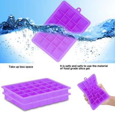 2x Isterningformar Iskubs låda Iskubbrickor Set (Lila)