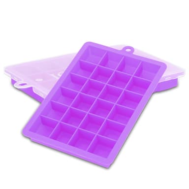 2x Isterningformar Iskubs låda Iskubbrickor Set (Lila)