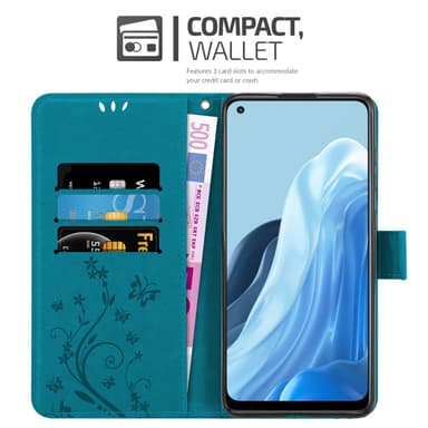 Oppo FIND X5 LITE / Reno7 5G Plånboksfodral Skal (Blå)