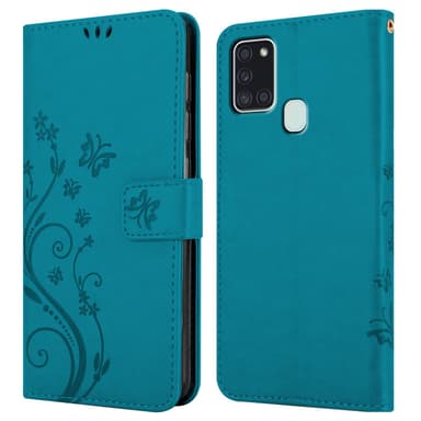 Samsung Galaxy A21s Plånboksfodral Skal (Blå)