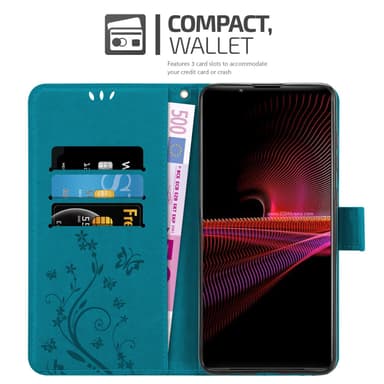 Sony Xperia 1 III Plånboksfodral Skal (Blå)