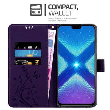 Honor 8X Plånboksfodral Skal (Lila)