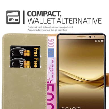 Huawei MATE 8 Plånboksfodral Skal (Brun)