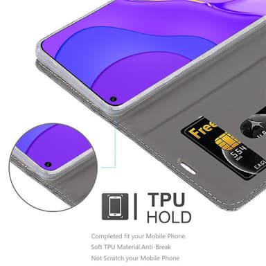 Huawei NOVA 7 5G Plånboksfodral Skal (Grå)