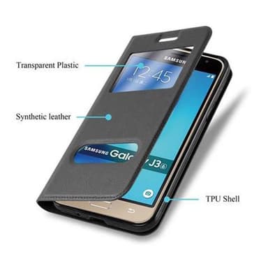 Samsung Galaxy J3 2016 Plånboksfodral Skal (Svart)