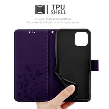 iPhone 12 MINI Plånboksfodral Skal (Lila)