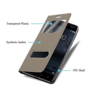 Nokia 5 2017 Plånboksfodral Skal (Brun)
