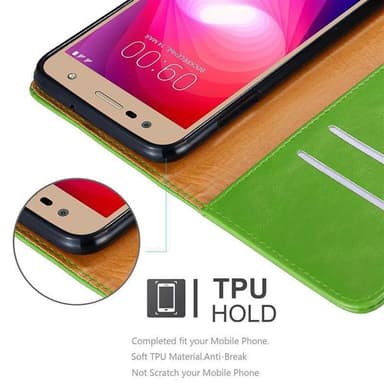 LG X POWER 2 Plånboksfodral Skal (Grön)