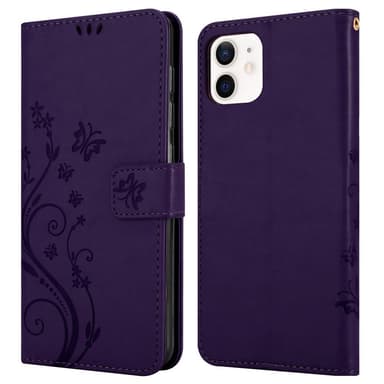 iPhone 12 MINI Plånboksfodral Skal (Lila)