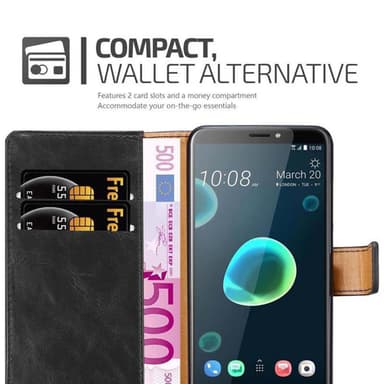 HTC Desire 12 PLUS Plånboksfodral Skal (Svart)