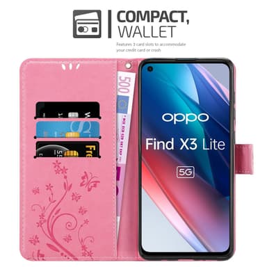 Oppo FIND X3 LITE Plånboksfodral Skal (Rosa)
