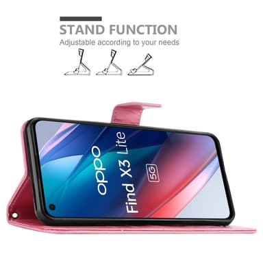 Oppo FIND X3 LITE Plånboksfodral Skal (Rosa)