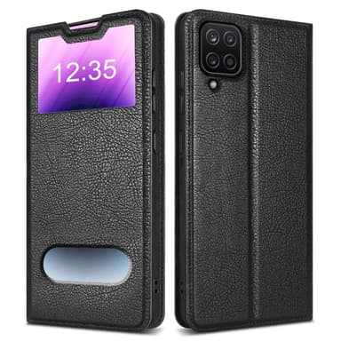 Samsung Galaxy A12 / M12 Plånboksfodral Skal (Svart)