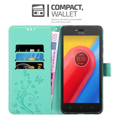 Motorola MOTO C Plånboksfodral Skal (Turkos)