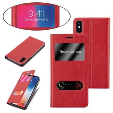 iPhone X / XS Plånboksfodral Skal (Röd)
