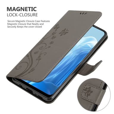 Oppo FIND X5 LITE / Reno7 5G Plånboksfodral Skal (Grå)