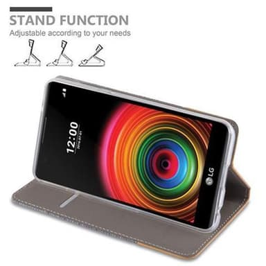 LG X POWER Plånboksfodral Skal (Grå)