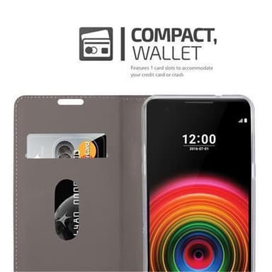 LG X POWER Plånboksfodral Skal (Grå)
