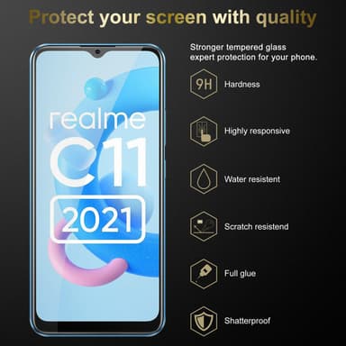 Realme C11 2021 3x Skyddsglas Skyddsfilm Skärmskydd