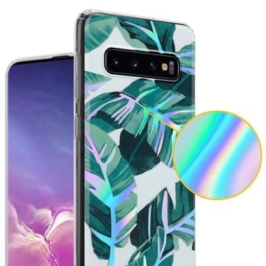 Samsung Galaxy S10 4G Fodral Skal Blommor (Vit)
