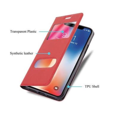 iPhone X / XS Plånboksfodral Skal (Röd)
