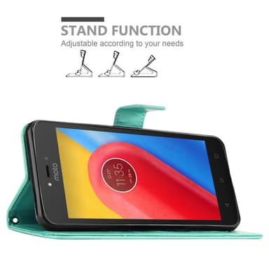 Motorola MOTO C Plånboksfodral Skal (Turkos)