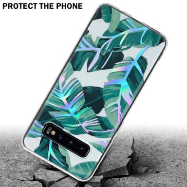 Samsung Galaxy S10 4G Fodral Skal Blommor (Vit)
