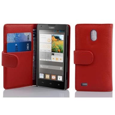 Skal Huawei ASCEND G700 Plånboksfodral (Röd)
