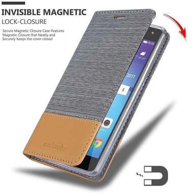 Huawei Y5 2017 / Y6 2017 Plånboksfodral Skal (Grå)