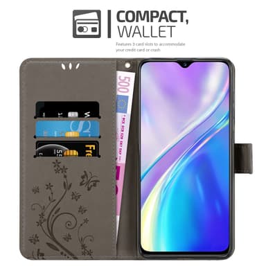 Realme X2 / XT / Oppo K5 Plånboksfodral Skal (Grå)