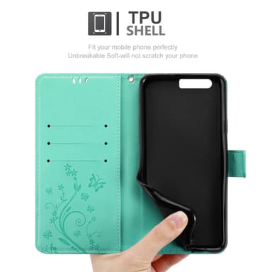 Huawei P10 Plånboksfodral Skal (Turkos)
