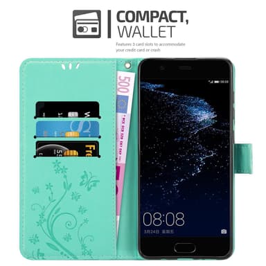 Huawei P10 Plånboksfodral Skal (Turkos)