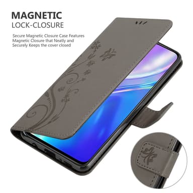 Realme X2 / XT / Oppo K5 Plånboksfodral Skal (Grå)