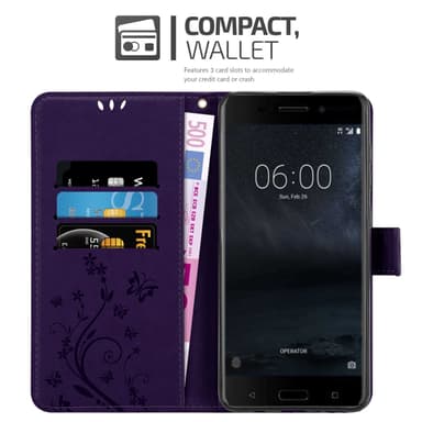 Nokia 6.1 Plånboksfodral Skal (Lila)