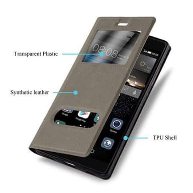 Huawei P8 Plånboksfodral Skal (Brun)