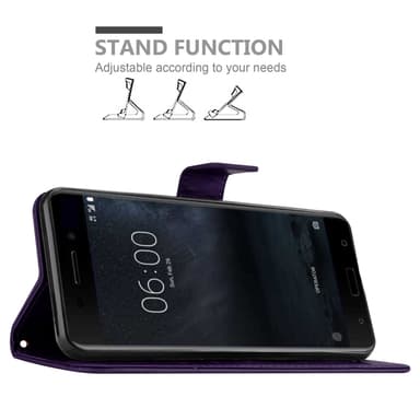 Nokia 6.1 Plånboksfodral Skal (Lila)