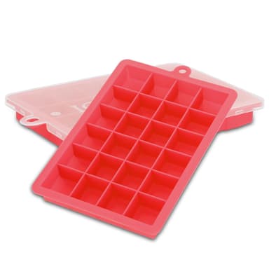 2x Isterningformar Iskubs låda Iskubbrickor Set (Röd)