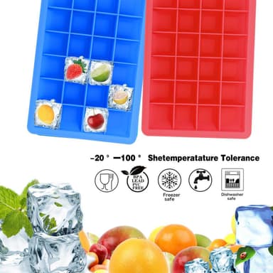 2x Isterningformar Iskubs låda Iskubbrickor Set (Röd)